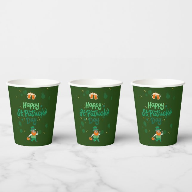 "Shamrocks & Shenanigans: A St. Patrick's Day  Paper Cups (Multi)