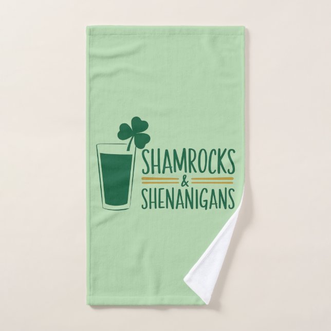 Shamrocks & Shenanigans: St. Patrick's Day Design  Hand Towel (Hand Towel)