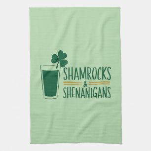 Shamrocks & Shenanigans: St. Patrick's Day Design Tea Towel