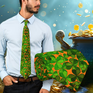 Shamrocks St. Patricks Day Celebration Neck Tie