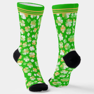 Shamrocks St. Patrick's Day Variegated Pattern Socks