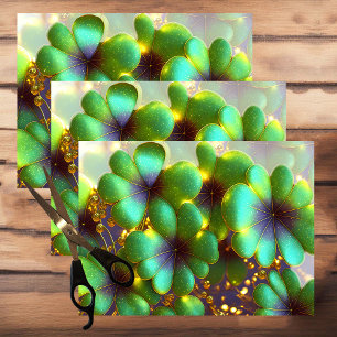 Shamrocks with gold accents, St. Patrick's Day Tissue Paper