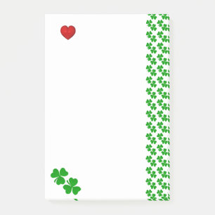 Shamrocks with red heart Stationery Post-it Notes