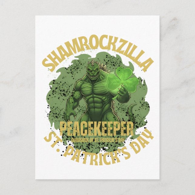 Shamrockzilla Peacekeeper: St. Patrick’s Day Kaiju Postcard (Front)