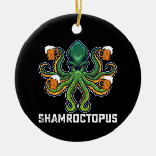 Shamroctopus Octopus Lover St Patrick's Day Ceramic Ornament