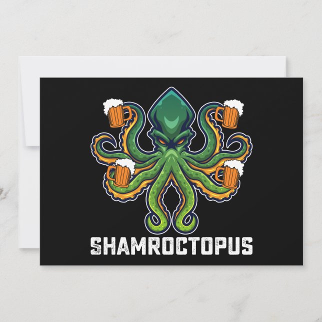 Shamroctopus Octopus Lover St Patrick's Day Invitation (Front)