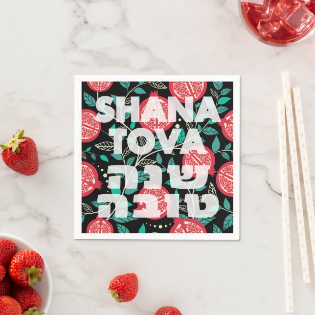 "Shana Tova" for Rosh Hashana Jewish New Year Napkin (Insitu)