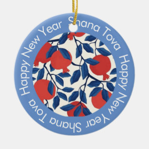 Shana Tova - Happy Jewish New year Ceramic Ornament