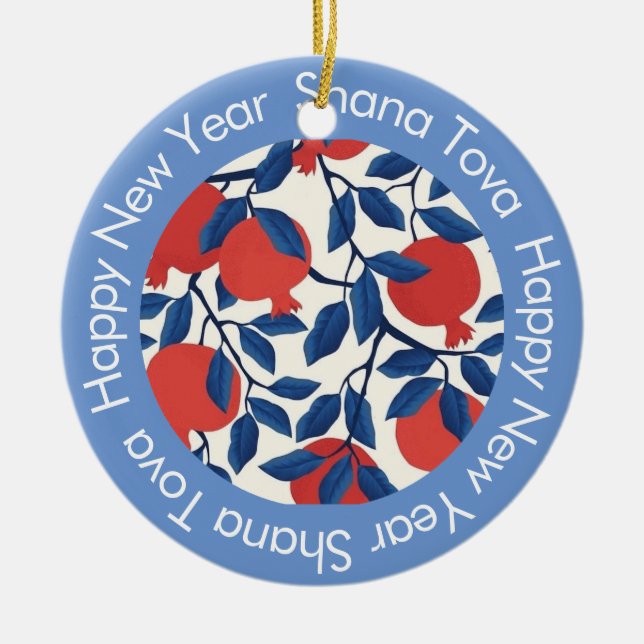 Shana Tova - Happy Jewish New year Ceramic Ornament (Front)
