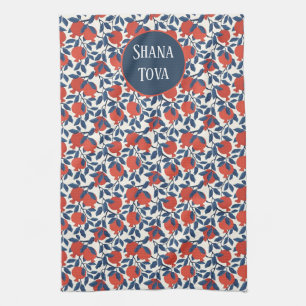 Shana Tova Pomegranate Botanical Design Elegant Tea Towel