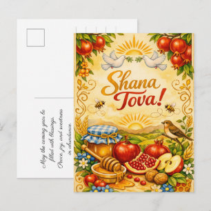 ✡️Shana Tova Radiant Harvest Postcard