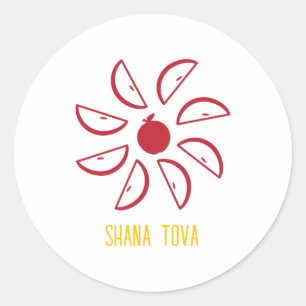 Shana Tova with apples Classic Round Sticker