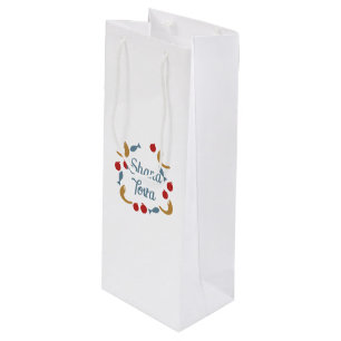 Shana Tova wreath Wine Gift Bag