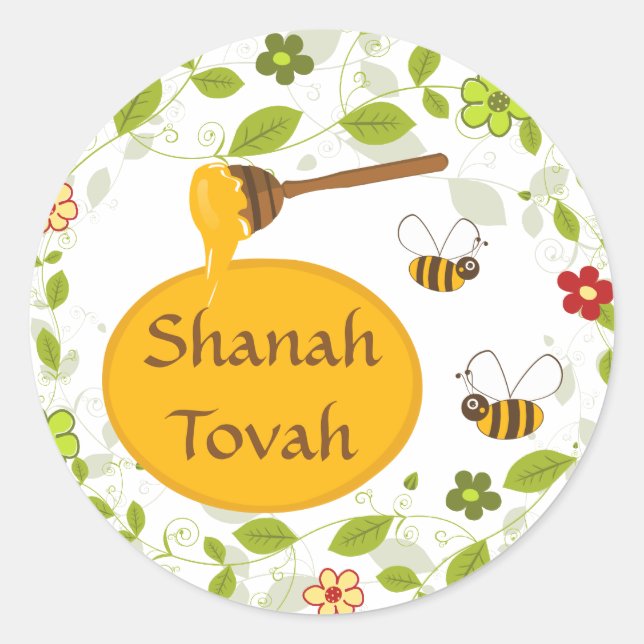 Shanah Tovah Rosh Hashanah Jewish New Year Classic Round Sticker (Front)