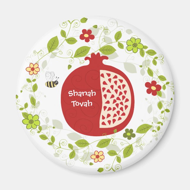 Shanah Tovah Rosh Hashanah Jewish New Year Magnet (Front)
