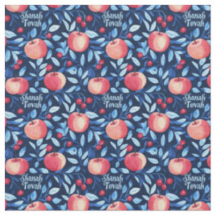 Shanah Tovah with apples Fabric