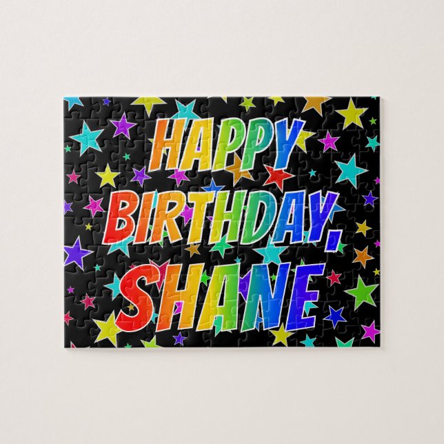 "SHANE" First Name, Fun "HAPPY BIRTHDAY" Jigsaw Puzzle (Horizontal)
