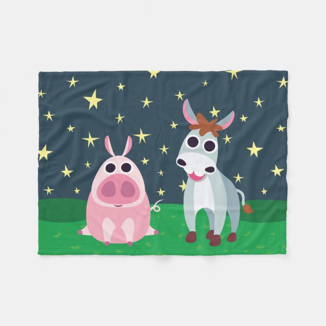 Shane & Leary at Night Fleece Blanket (Front (Horizontal))