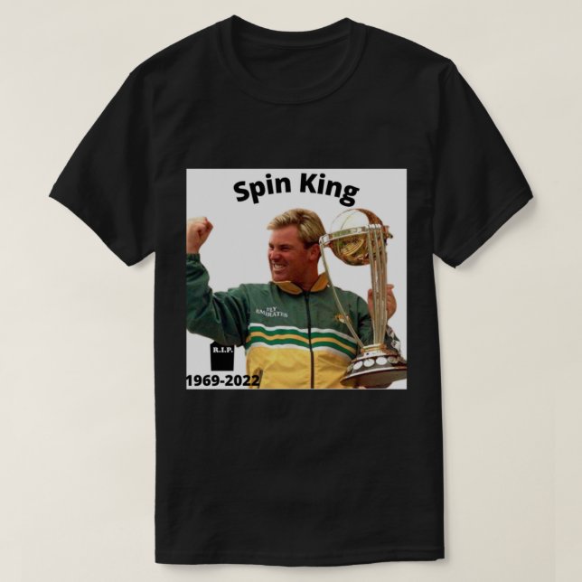 Shane Warne Cricket Player - Spin King       T-Shirt (Design Front)