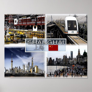 Shangai - China - Mosaic - Poster