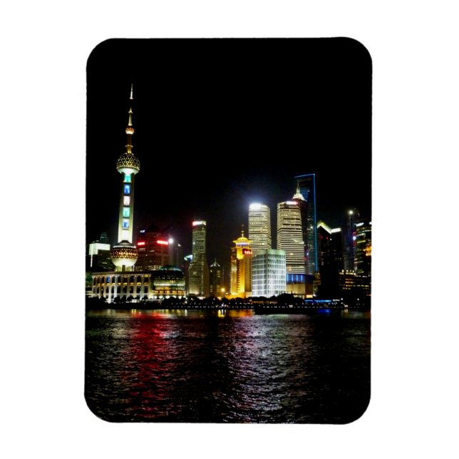 Shanghai at Night Magnet (Vertical)