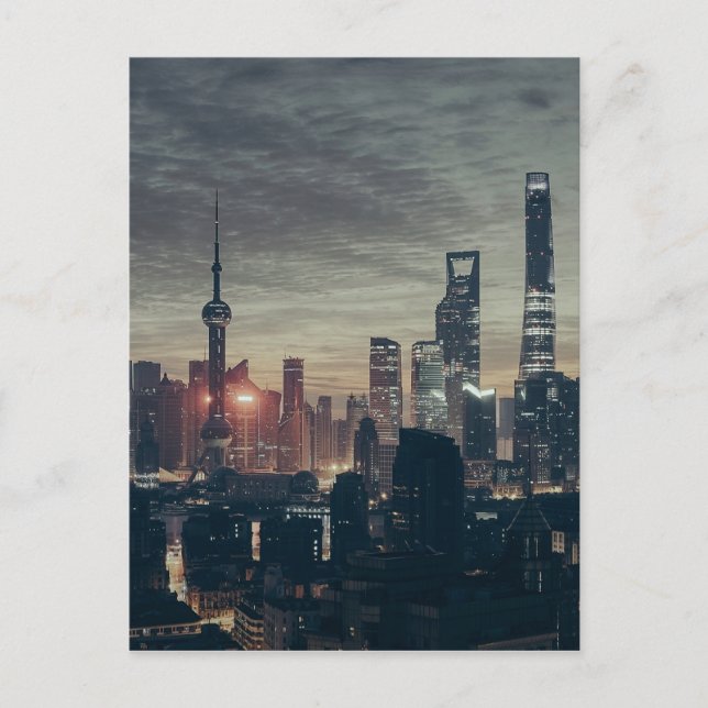 Shanghai by Night Postcard (Front)