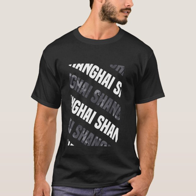 Shanghai Camo Pattern Grey Camouflage T-Shirt (Front)