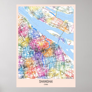 Shanghai China City Map Poster