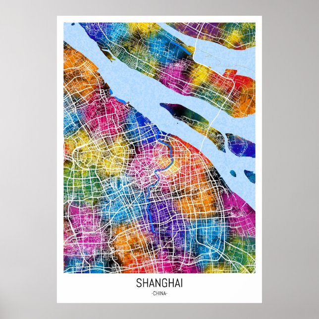 Shanghai China City Map Poster (Front)