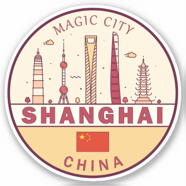 Shanghai China City Skyline Emblem (Front)
