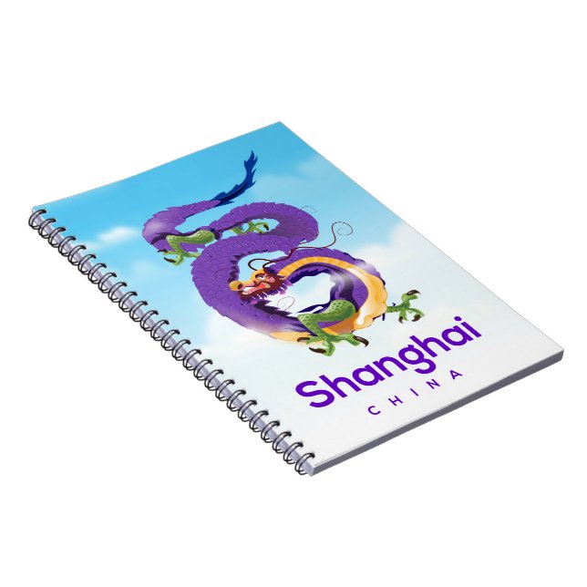 Shanghai China Dragon travel poster Notebook (Right Side)