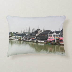 Shanghai, China, Mar 30, 2017, Wooden historic bui Decorative Cushion