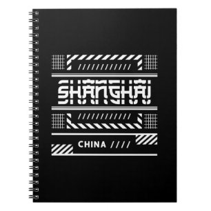 Shanghai China Modern Geometric Typography Design Notebook