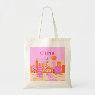Shanghai China Pink Travel Art Tote Bag
