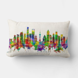 Shanghai China Skyline Lumbar Cushion
