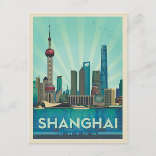 Shanghai, China   Skyline Postcard