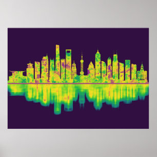 Shanghai China Skyline Poster