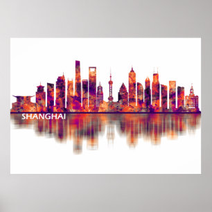 Shanghai China Skyline Poster