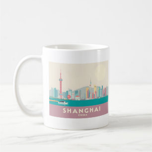 Shanghai China The Bund Pastel Travel Coffee Mug
