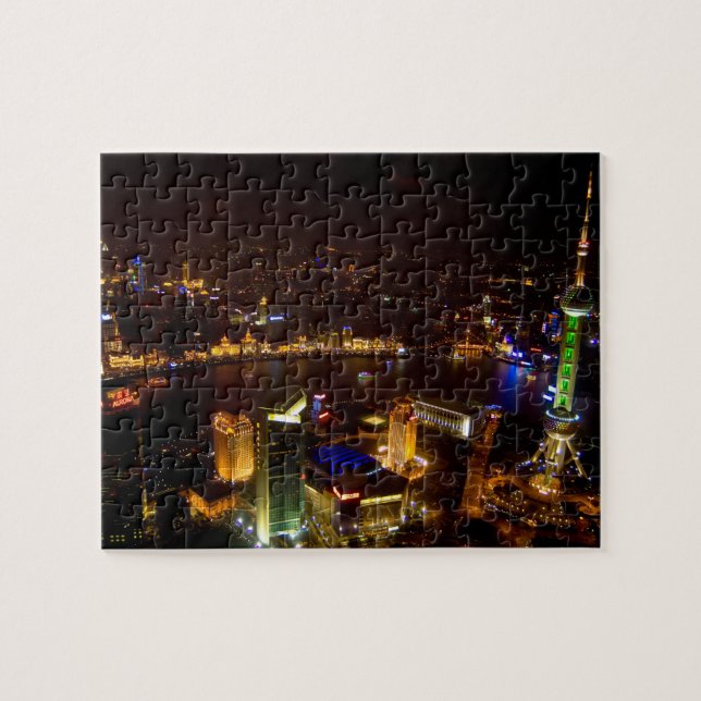Shanghai China wonderful skyline with modern Jigsaw Puzzle (Horizontal)