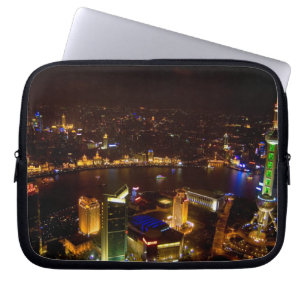 Shanghai China wonderful skyline with modern Laptop Sleeve