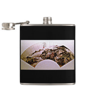 Shanghai Fan Art Hip Flask