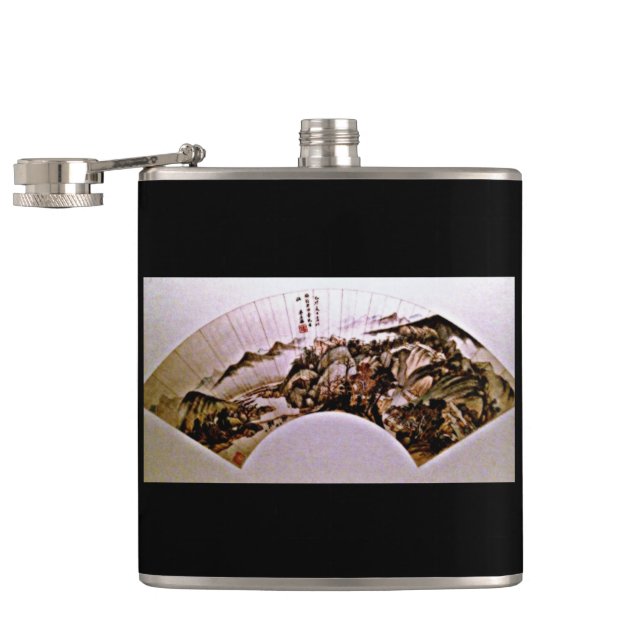 Shanghai Fan Art Hip Flask (Opened)