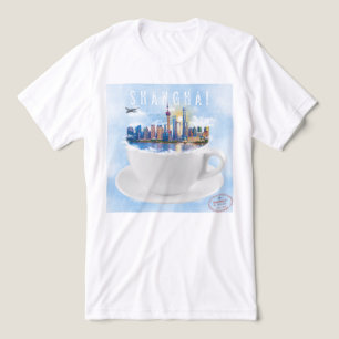Shanghai in a Teacup – Futuristic Skyline Art Tri-Blend Shirt