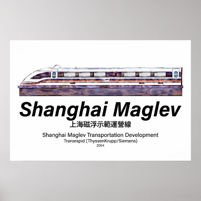 Shanghai Maglev High-Speed SMT Transrapid Train Poster (Front)