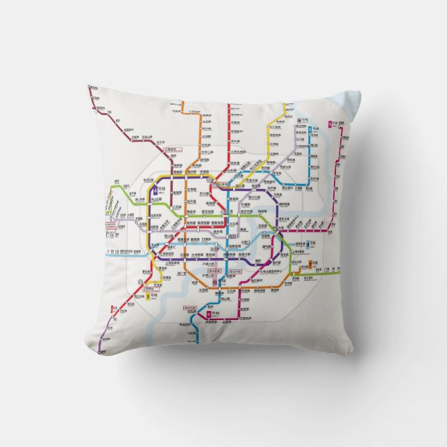 Shanghai Metro Map Cushion (Front)
