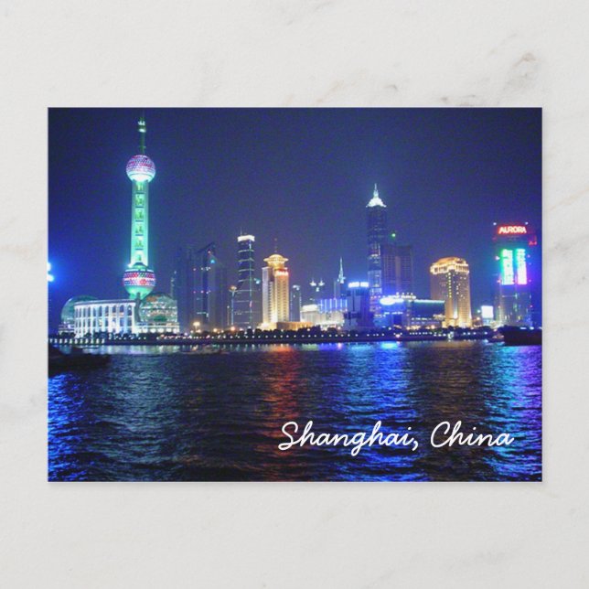 Shanghai Night Time Postcard (Front)