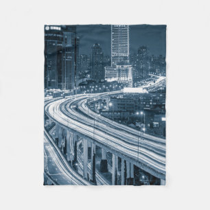 Shanghai Overpass 1 fleece blanket