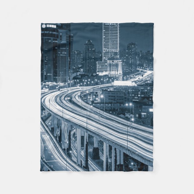 Shanghai Overpass 1 fleece blanket (Front)