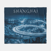 Shanghai Overpass 3 fleece blanket